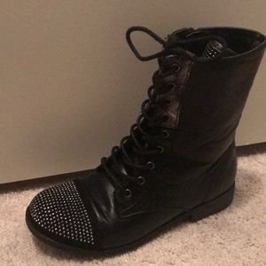 Black combat boots